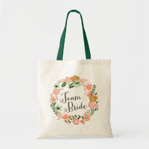 Bolsa Tote Noiva floral botânica da equipe da grinalda
