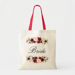 Bolsa Tote noiva floral rosa e borbulhada