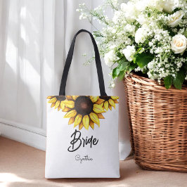 Bolsa Tote Noiva Girassol Casamento Amarelo Branco