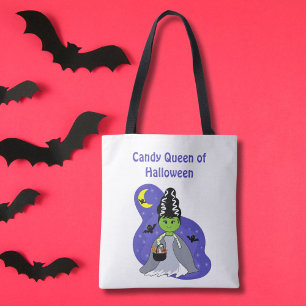 Bolsa Tote Noiva Kawaii de Frankenstein no Halloween com Doce