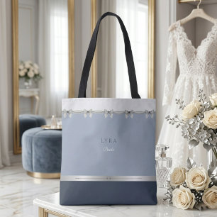 Bolsa Tote Noiva Moderna Luxuoso Casamento em Azul Poeirent