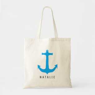 Bolsa Tote Noiva Náutica de Casamento Azul de Praia de Anchor