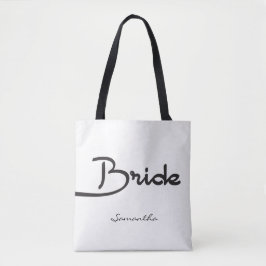 Bolsa Tote Noiva, Nome Personalizado, Rótulo