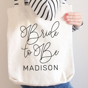 Bolsa Tote Noiva para Casar Escrito Moderno Preto Casamento P