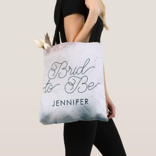 Bolsa Tote Noiva para Casar Tinta Álcool Bege Azul Casamento