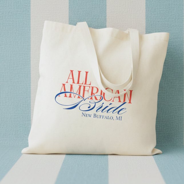 Bolsa Tote Noiva Patriótica Americana Festa de Despedida (Patriotic All American Bride Bachelorette Tote Bag)