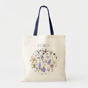 Bolsa Tote Noiva Personalizada Elegante Roxa Floral