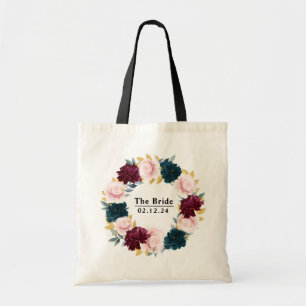 Bolsa Tote Noiva Personalizada Rosa Elegante Floral