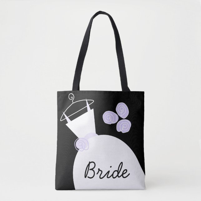 Bolsa Tote Noiva Púrpura de Casamento por toda a parte de pre (Frente)