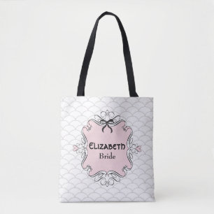 Bolsa Tote Noiva Rosa e Branco