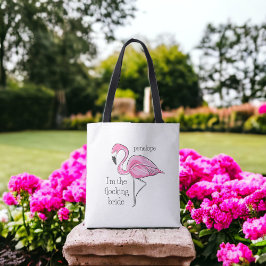Bolsa Tote Noiva Solteirona Flamingo Eu sou a Noiva que está 