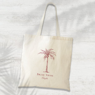 Bolsa Tote Noiva Tribo Rosa Dourado Árvore de Palma Tropical