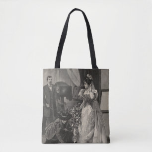 Bolsa Tote Noiva Vintage, Retrato Bridal com Fotógrafo