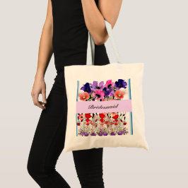 Bolsa Tote Noivado de Casamento de Flor de Bridesmaid Tote Ba