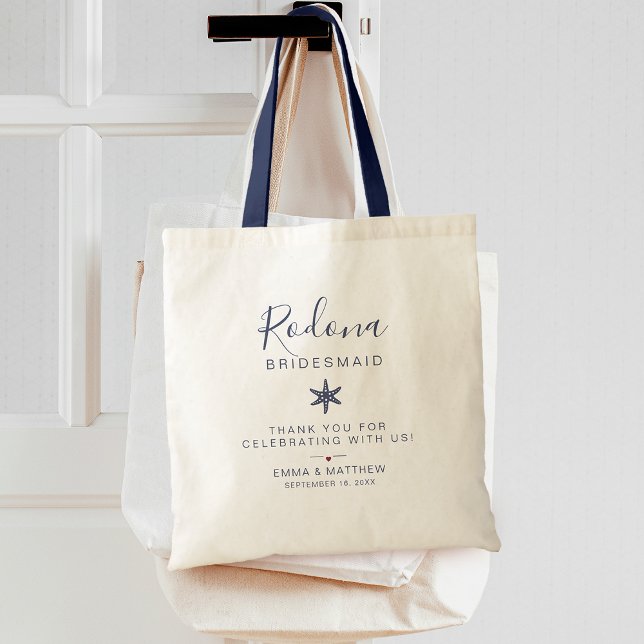 Bolsa Tote Noivas da Praia das Estrelas Casamento (Starfish Beach Bridesmaid Wedding Tote Bag)