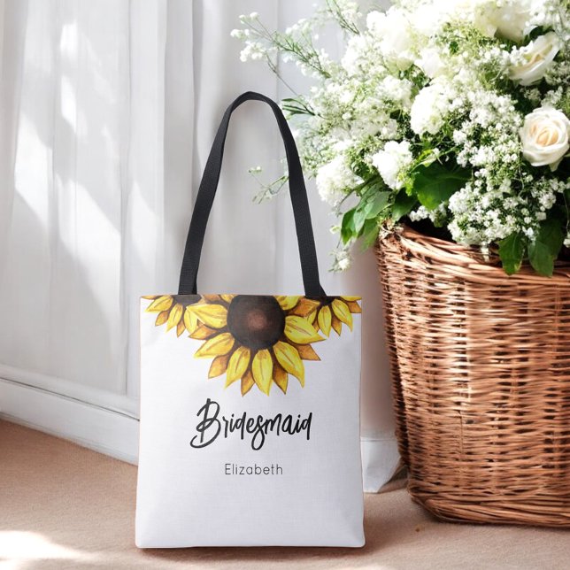 Bolsa Tote Noivas Damas Florais de Girassol     (Criador carregado)