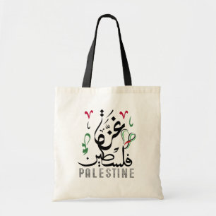 Bolsa Tote Nome Árabe Palestina e Gaza com bandeira palestina