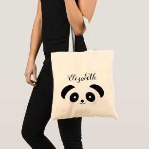 Bolsa Tote Nome bonito do costume do urso de panda dos