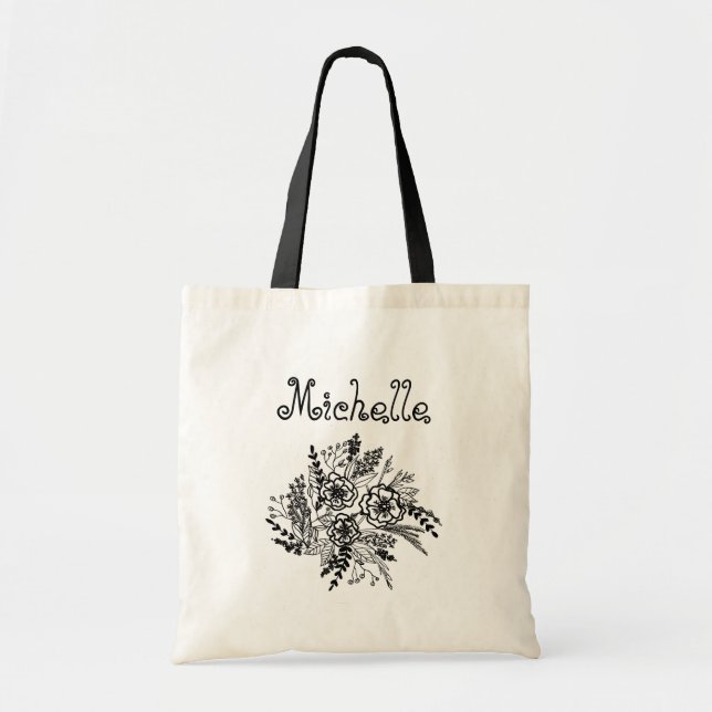 Bolsa Tote Nome botânico do buquê (Frente)