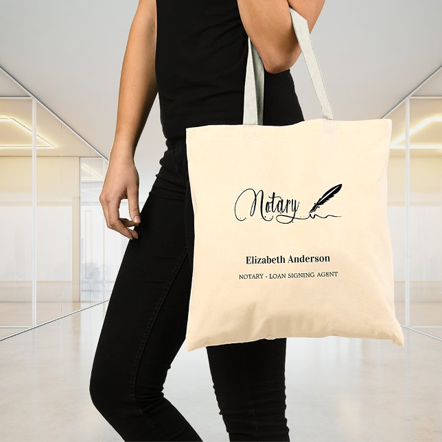 Bolsa Tote Nome da caneta da assinatura branca preta do notár (Criador carregado)