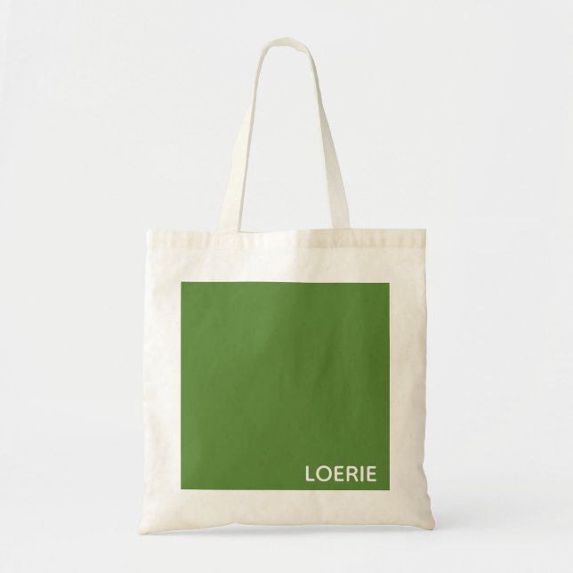 Bolsa Tote Nome da cor verde da Loerie (Frente)