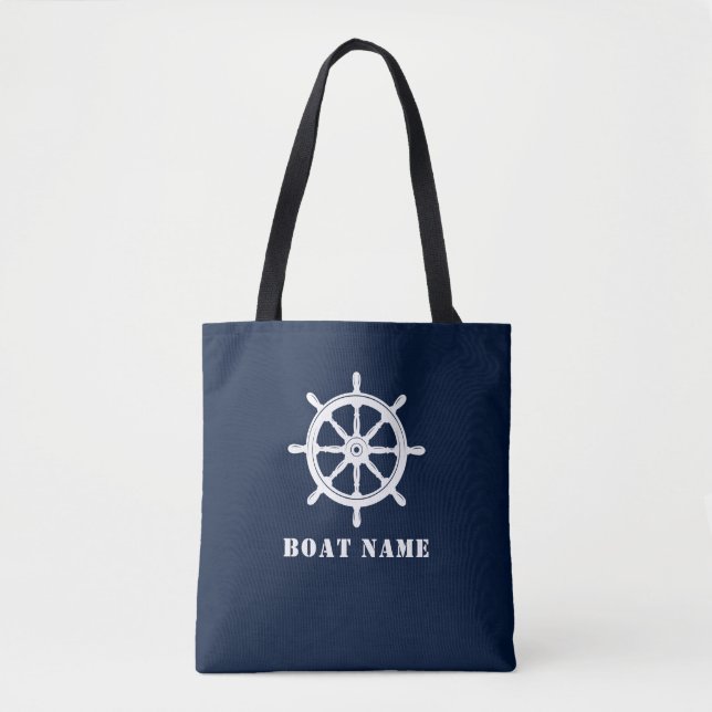 Bolsa Tote Nome da embarcação Navios Náuticos Helm Deep Marin (Frente)