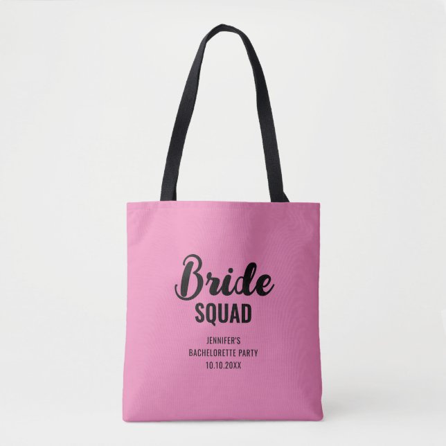 Bolsa Tote Nome da Equipe da Noiva Chá de Noiva Despedida de  (Frente)