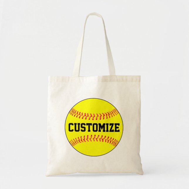 Bolsa Tote Nome da Equipe do Softball ou Barra de Toques Pers (Frente)