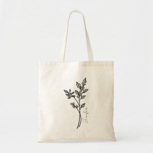 Bolsa Tote Nome da Escritura Azevinho Flor do Mês de Nascimen
