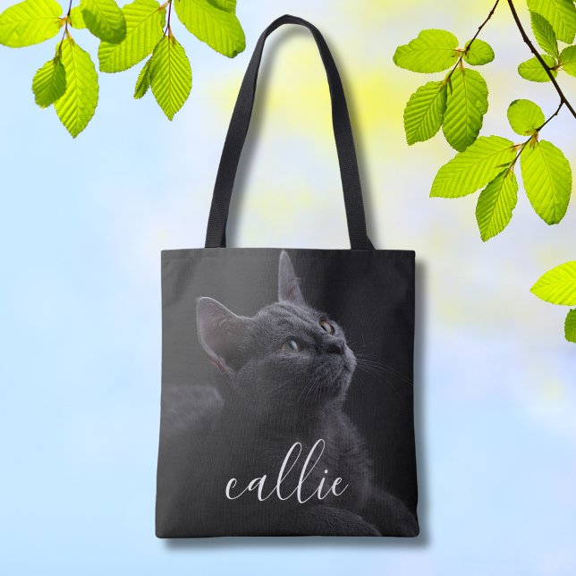 Bolsa Tote Nome da Foto do Pet Cat (Custom Photo Tote Bag)
