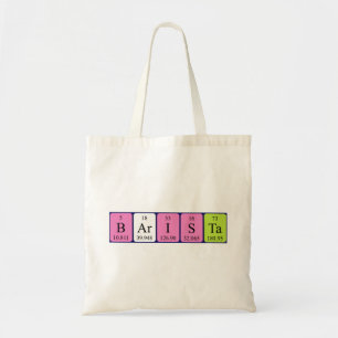 Bolsa Tote Nome da mesa periódica Barista
