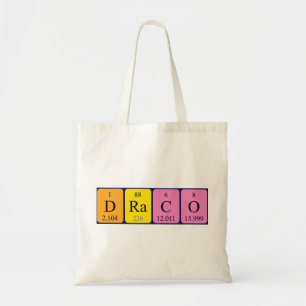 Bolsa Tote Nome da mesa periódica do Draco