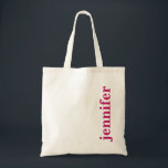 Bolsa Tote Nome da Tipografia Moderna e Custa<br><div class="desc">Esta bela mochila de tipografia moderna é perfeita para uma dama de noivas,  festa de solteira,  ou mesmo para casamentos! E não deixe de lado a noiva! Personalize com o nome de sua escolha. A cor da fonte pode ser alterada para o ajustado de sua preferência.</div>