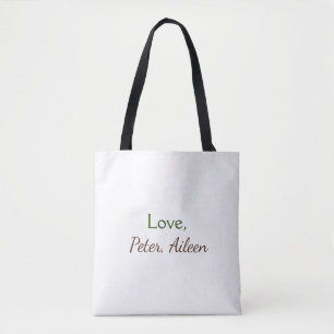 Bolsa Tote nome de adição de amor simples texto editável míni