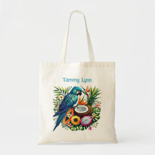 Bolsa Tote Nome de adição de ave tropical