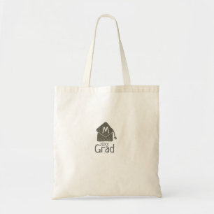Bolsa Tote Nome de adição de boné de formatura de prata reluz