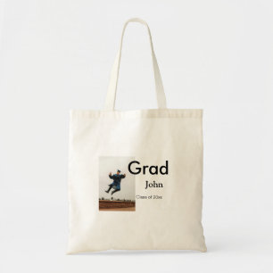Bolsa Tote nome de adição de garoto data ano texto QR felicit