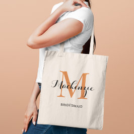 Bolsa Tote Nome de Bridesmaid do Casamento Personalizado Eleg
