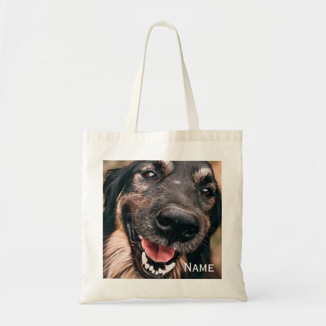 Bolsa Tote Nome de Cat. Pet Photo Dog Personalizado (Frente)