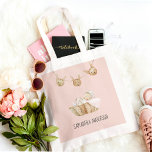 Bolsa Tote Nome de Criança Rosa Pastel de Beleza Moderna<br><div class="desc">Nome de Criança Rosa Pastel de Beleza Moderna</div>