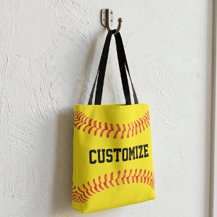 Bolsa Tote Nome de Equipe de Softbol Personalizado Fastpitch
