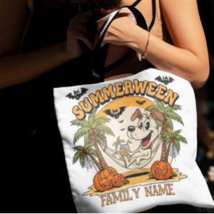 Bolsa Tote Nome de Família Personalizado de Summerween 