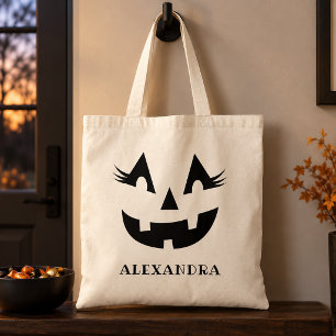 Bolsa Tote Nome de Jack O Lantern Feminino Presente de Hallow