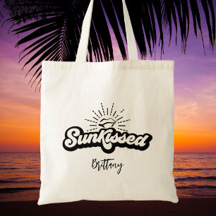 Bolsa Tote Nome de Letra Moderna Preto e Branco na Moda