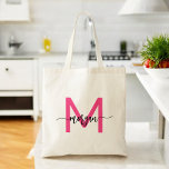 Bolsa Tote Nome de Monograma de Rapariga de Script Moderno Ro<br><div class="desc">Carregar o seu essencial com o estilo do nosso Tote Bag (Tote Bag) de Nome Moderno de Script Moderno Rosa Quente Apresentando um design cor-de-rosa-quente ousado, este bolsa é personalizado com o seu nome em um script moderno chic para uma aparência tradicional e personalizada. Perfeito para compro, escola ou uso...</div>