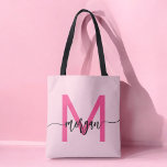 Bolsa Tote Nome de Monograma de Rapariga de Script Moderno Ro<br><div class="desc">Carregar o seu essencial com o estilo do nosso Tote Bag (Tote Bag) de Nome Moderno de Script Moderno Rosa Quente Apresentando um design cor-de-rosa-quente ousado, este bolsa é personalizado com o seu nome em um script moderno chic para uma aparência tradicional e personalizada. Perfeito para compro, escola ou uso...</div>