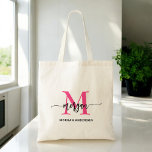 Bolsa Tote Nome de Monograma de Rapariga de Script Moderno Ro<br><div class="desc">Carregar o seu essencial com o estilo do nosso Tote Bag (Tote Bag) de Nome Moderno de Script Moderno Rosa Quente Apresentando um design cor-de-rosa-quente ousado, este bolsa é personalizado com o seu nome em um script moderno chic para uma aparência tradicional e personalizada. Perfeito para compro, escola ou uso...</div>