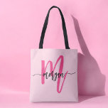 Bolsa Tote Nome de Monograma de Rapariga de Script Moderno Ro<br><div class="desc">Carregar o seu essencial com o estilo do nosso Tote Bag (Tote Bag) de Nome Moderno de Script Moderno Rosa Quente Apresentando um design cor-de-rosa-quente ousado, este bolsa é personalizado com o seu nome em um script moderno chic para uma aparência tradicional e personalizada. Perfeito para compro, escola ou uso...</div>