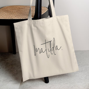 Bolsa Tote Nome de Monograma Moderno em Letra Manual