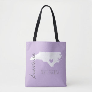 Bolsa Tote Nome de personalização do mapa do Estado da Caro
